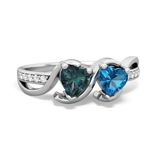 alexandrite-london topaz double heart ring