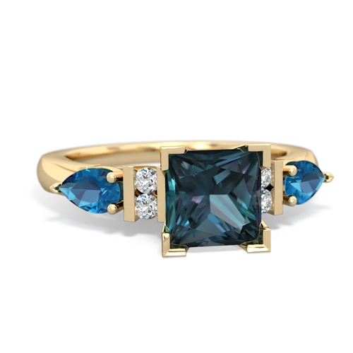 Lab Alexandrite Lab Created Alexandrite with Genuine London Blue Topaz and Genuine Aquamarine Engagement ring Ring