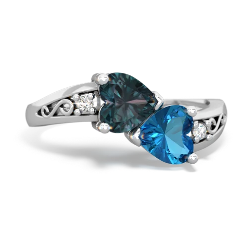 alexandrite-london topaz filligree ring