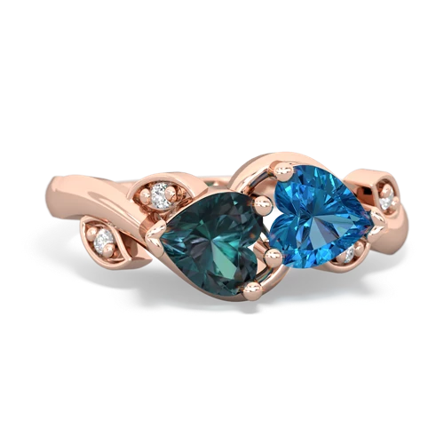 alexandrite-london topaz floral keepsake ring