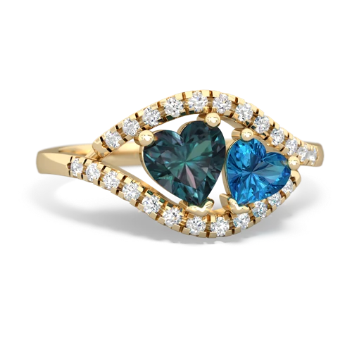 alexandrite-london topaz mother child ring