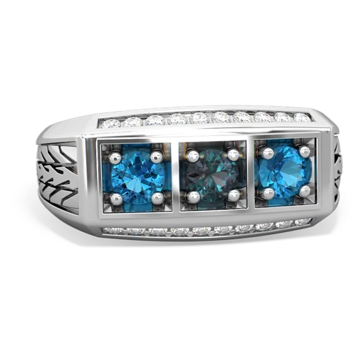 alexandrite-london topaz three stone ring