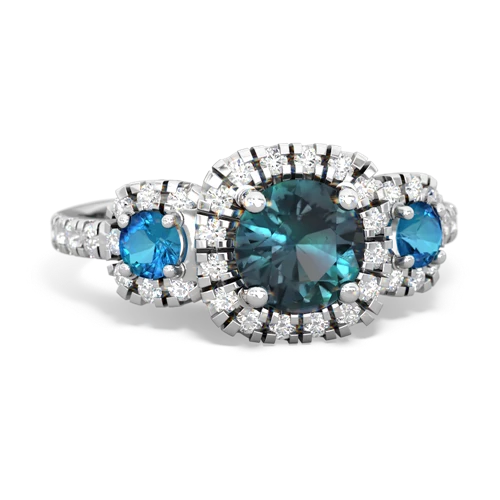 alexandrite-london topaz three stone regal ring