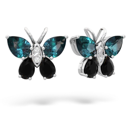 alexandrite-onyx butterfly earrings