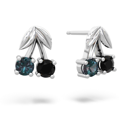 alexandrite-onyx cherries earrings