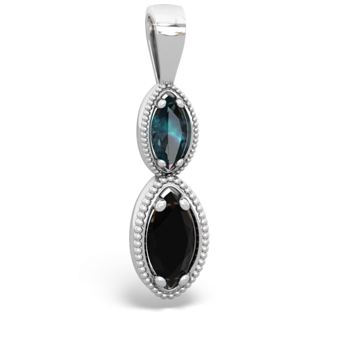 alexandrite-onyx antique milgrain pendant