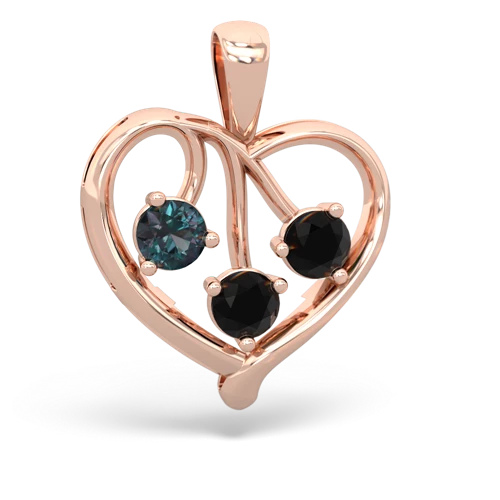 alexandrite-onyx love heart pendant