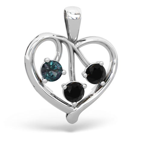 alexandrite-onyx love heart pendant