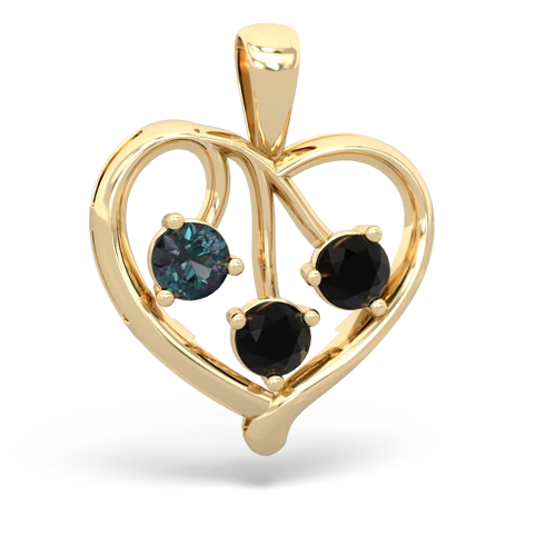 alexandrite-onyx love heart pendant