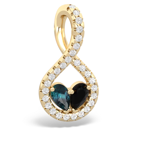 alexandrite-onyx pave twist pendant