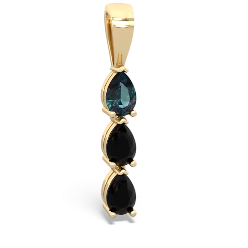 Lab Alexandrite Lab Created Alexandrite with Genuine Black Onyx and Genuine Opal Three Stone pendant Pendant