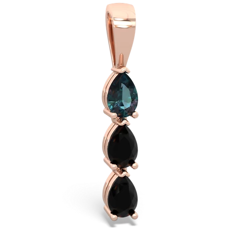 alexandrite-onyx three stone pendant