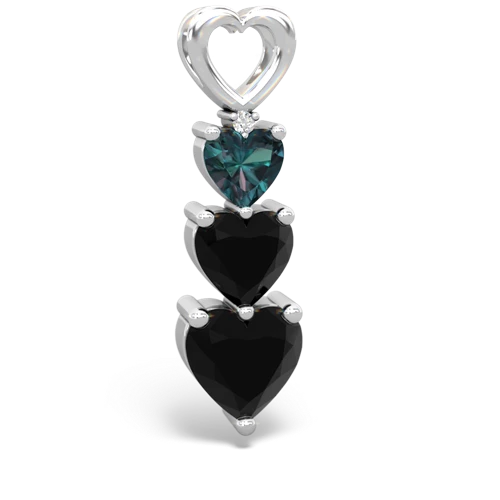 alexandrite-onyx three stone pendant