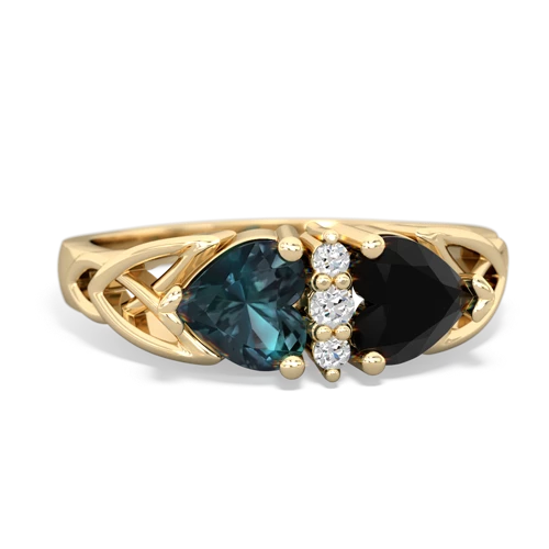 alexandrite-onyx celtic ring