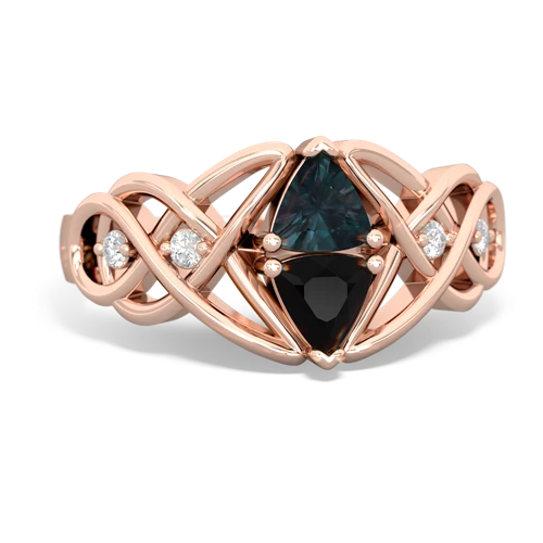 alexandrite-onyx celtic knot ring