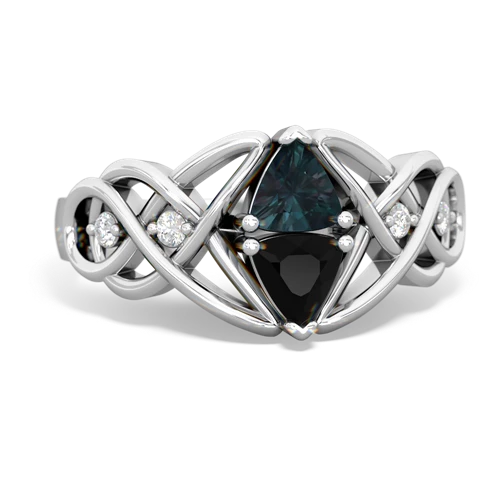 alexandrite-onyx celtic knot ring