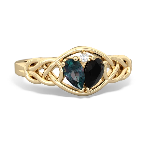 alexandrite-onyx celtic knot ring