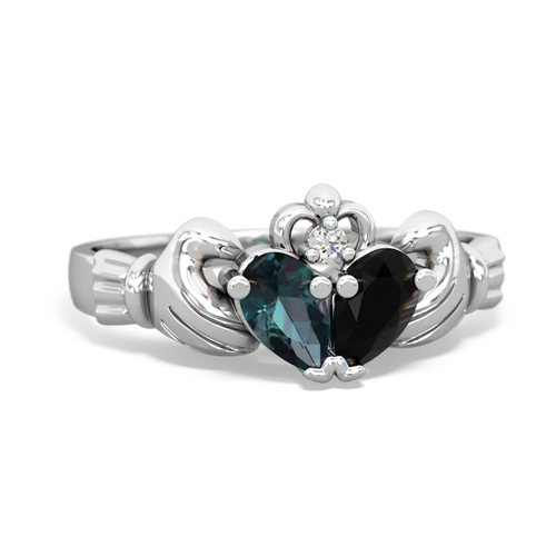 alexandrite-onyx claddagh ring