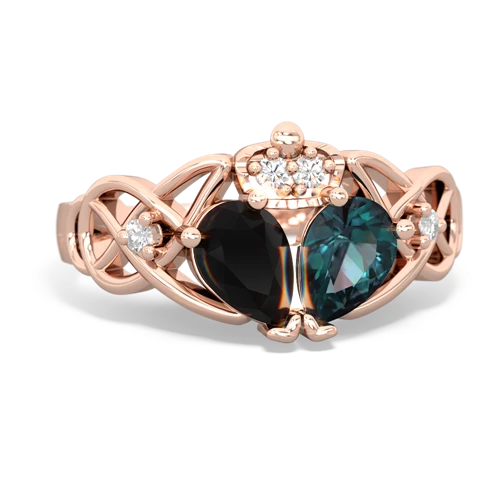 alexandrite-onyx claddagh ring