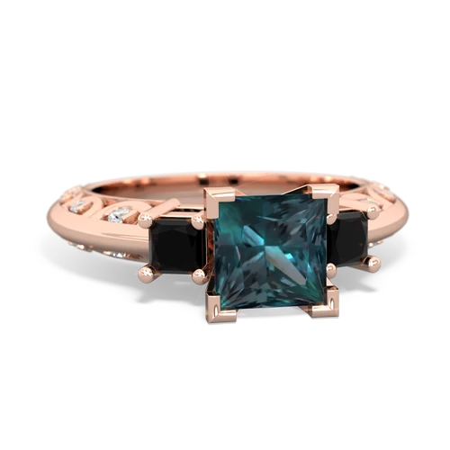 Lab Alexandrite Lab Created Alexandrite with Genuine Black Onyx and  Art Deco ring Ring