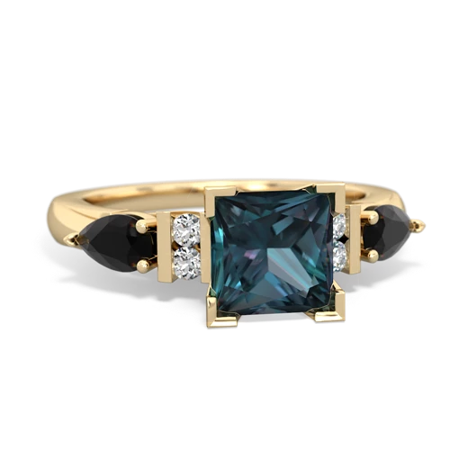 Lab Alexandrite Lab Created Alexandrite with Genuine Black Onyx and Genuine Pink Tourmaline Engagement ring Ring