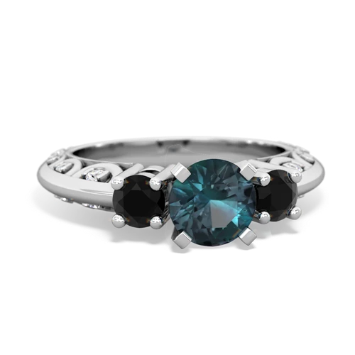 alexandrite-onyx engagement ring
