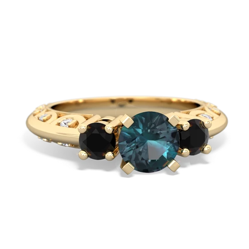 alexandrite-onyx engagement ring