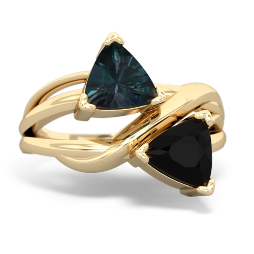 alexandrite-onyx filligree ring