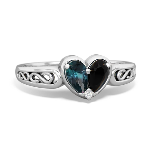 alexandrite-onyx filligree ring