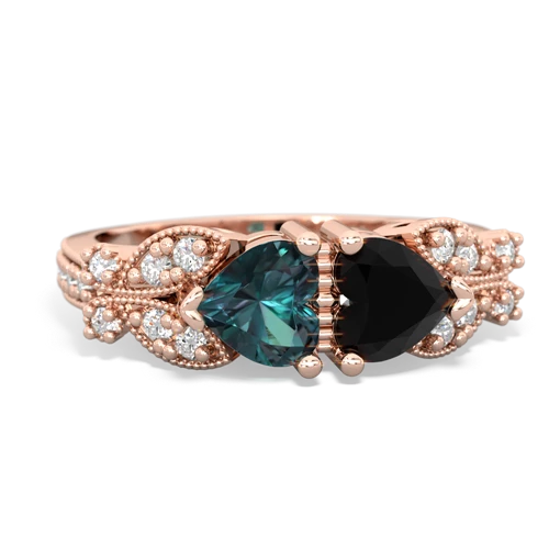 alexandrite-onyx keepsake butterfly ring