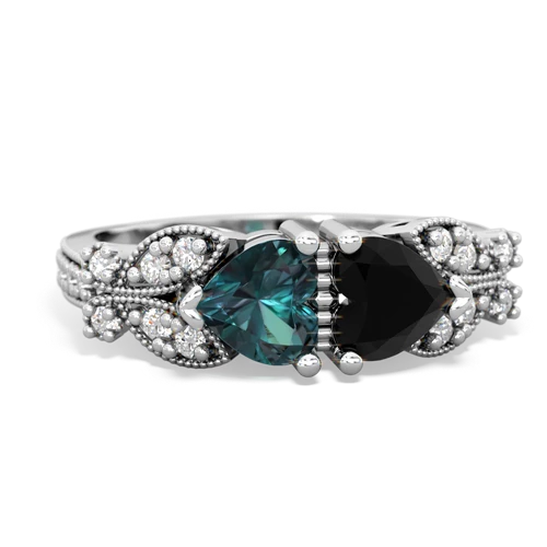 alexandrite-onyx keepsake butterfly ring