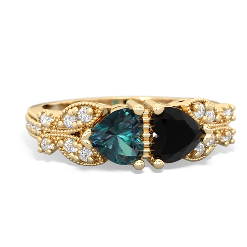 alexandrite-onyx keepsake butterfly ring