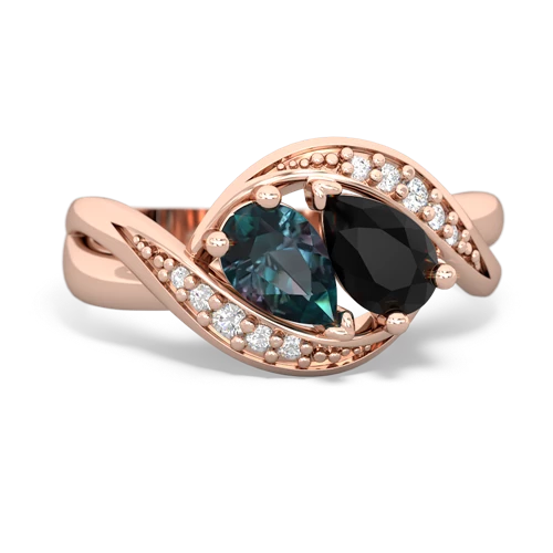 alexandrite-onyx keepsake curls ring