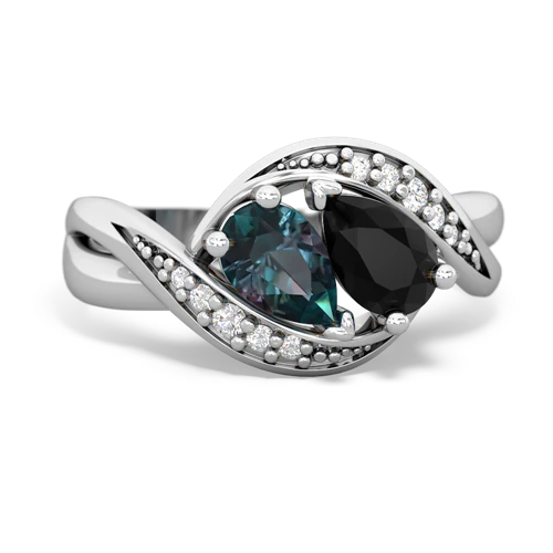 alexandrite-onyx keepsake curls ring