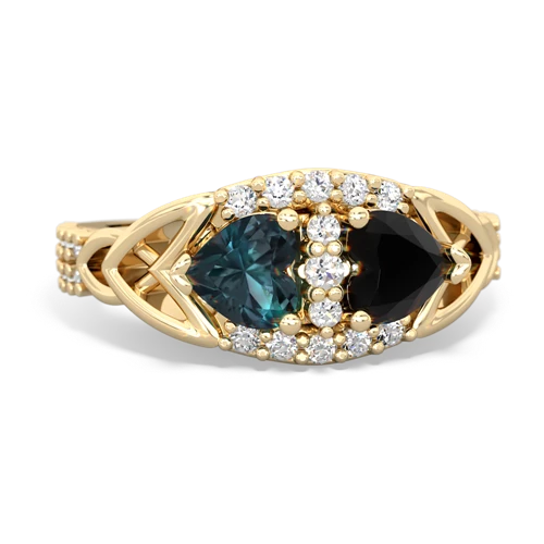 Lab Alexandrite Lab Created Alexandrite with Genuine Black Onyx Celtic Knot Engagement ring Ring