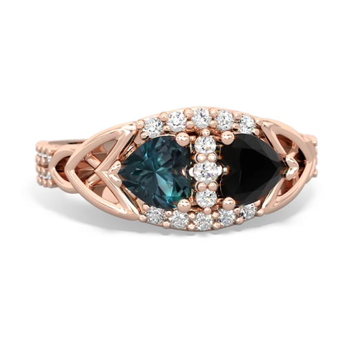 alexandrite-onyx keepsake engagement ring