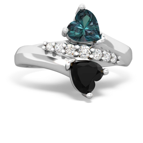 alexandrite-onyx modern ring