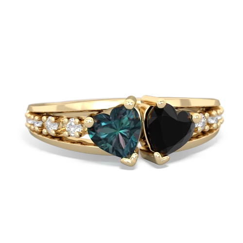 alexandrite-onyx modern ring