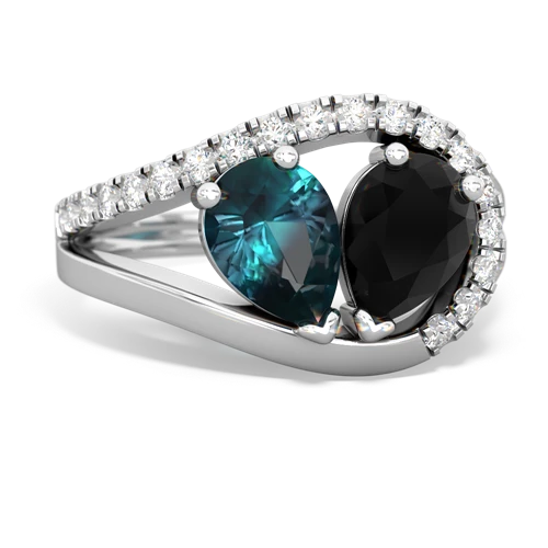 alexandrite-onyx pave heart ring