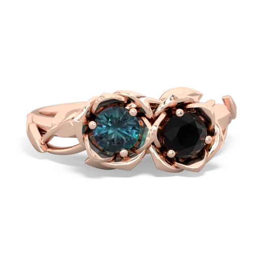 Lab Alexandrite Lab Created Alexandrite with Genuine Black Onyx Rose Garden ring Ring