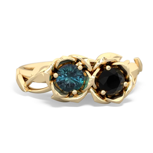 alexandrite-onyx roses ring