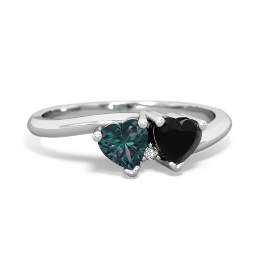 Lab Alexandrite Lab Created Alexandrite with Genuine Black Onyx Sweetheart's Promise ring Ring