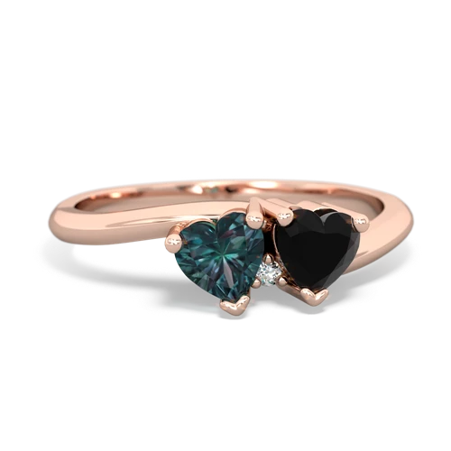 alexandrite-onyx sweethearts promise ring