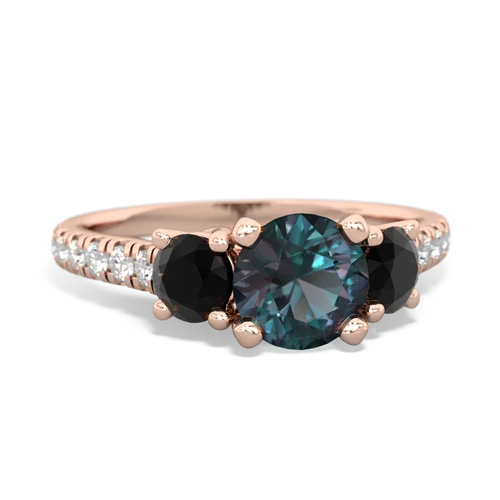 alexandrite-onyx trellis pave ring