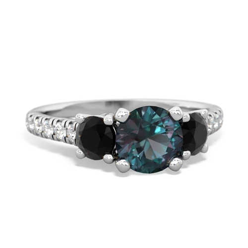 alexandrite-onyx trellis pave ring