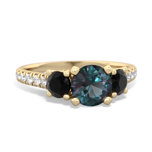 alexandrite-onyx trellis pave ring