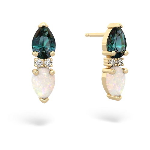 alexandrite-opal bowtie earrings