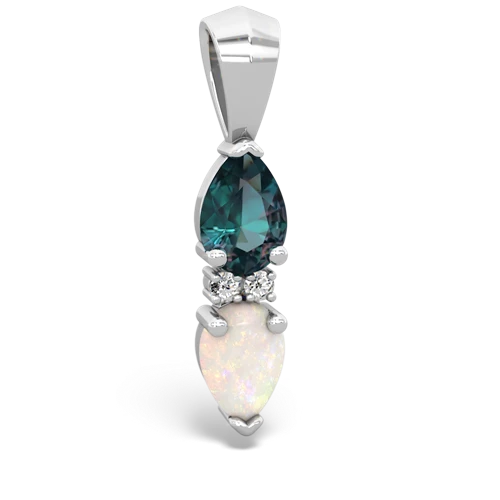 alexandrite-opal bowtie pendant