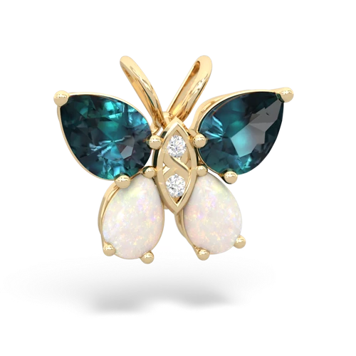 alexandrite-opal butterfly pendant