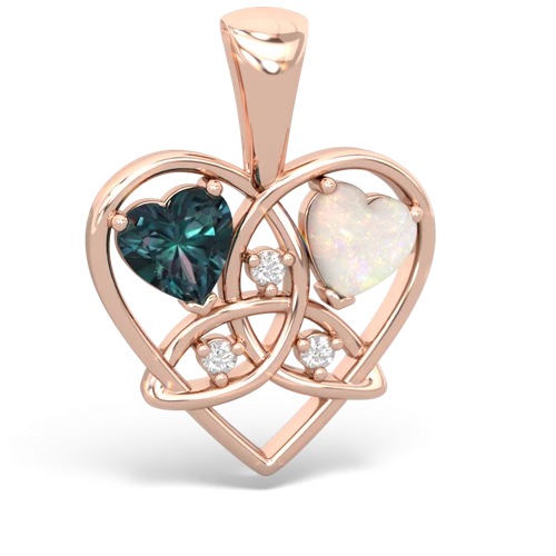 alexandrite-opal celtic heart pendant